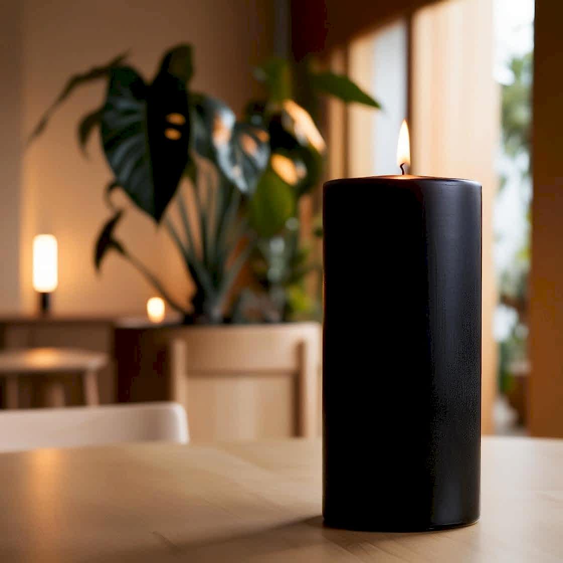 Siyah Silindir 5*10 Mum 50 Adet
