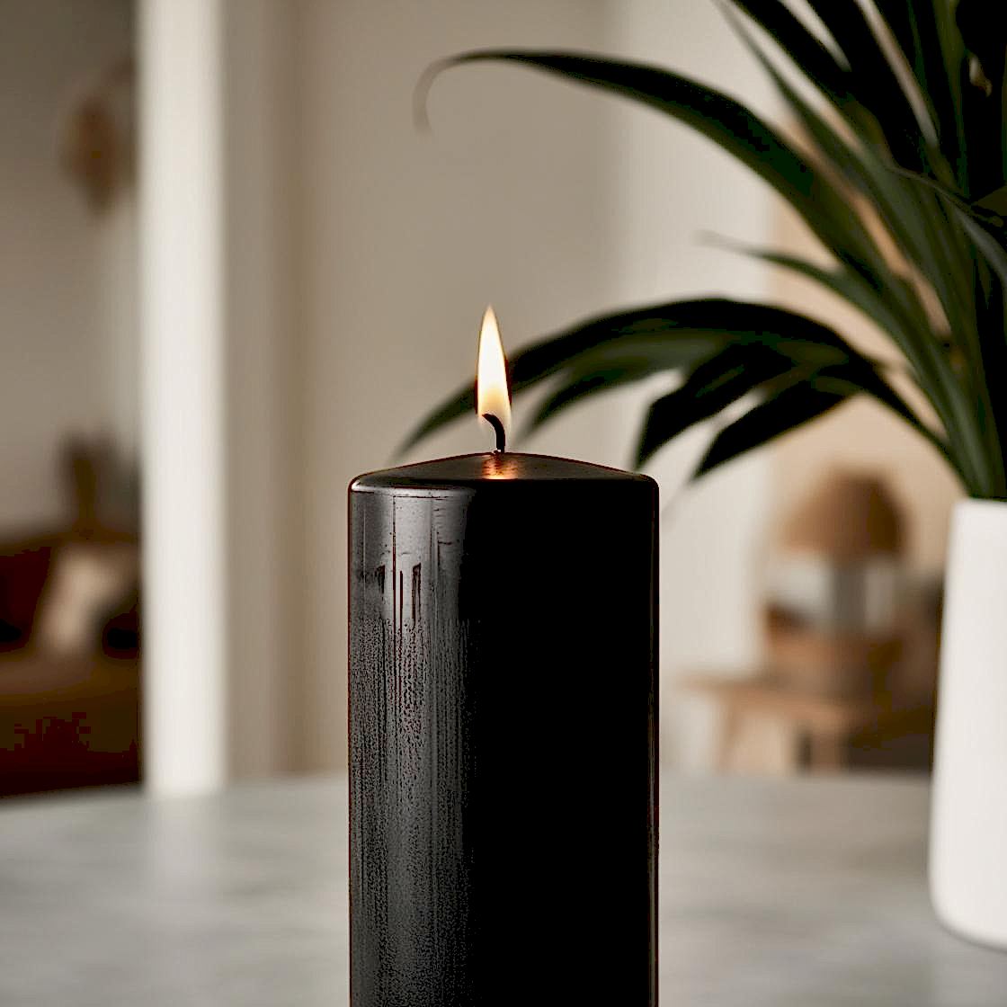 Siyah Silindir 7*25 Mum 50 Adet