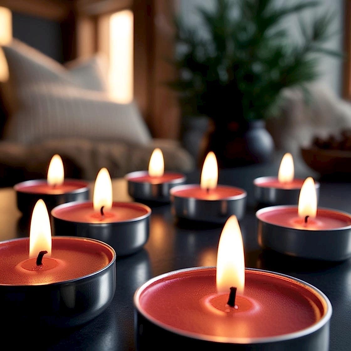 Kırmızı Maxi Tealight 10 Adet